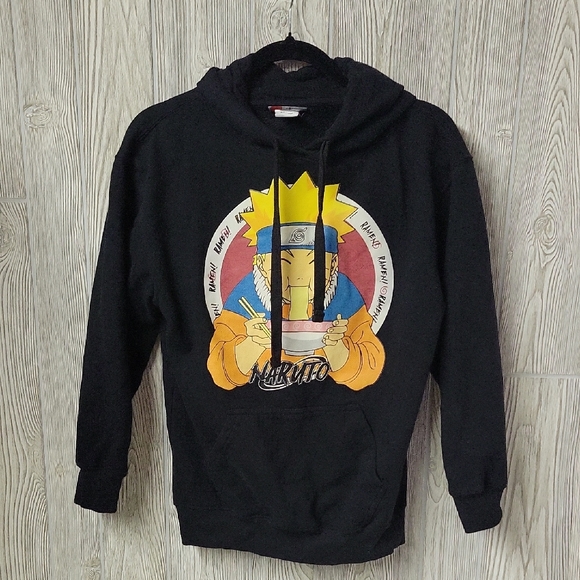 Naruto Eating Ramen Black Hoodie Adult Size Small - Picture 1 of 10